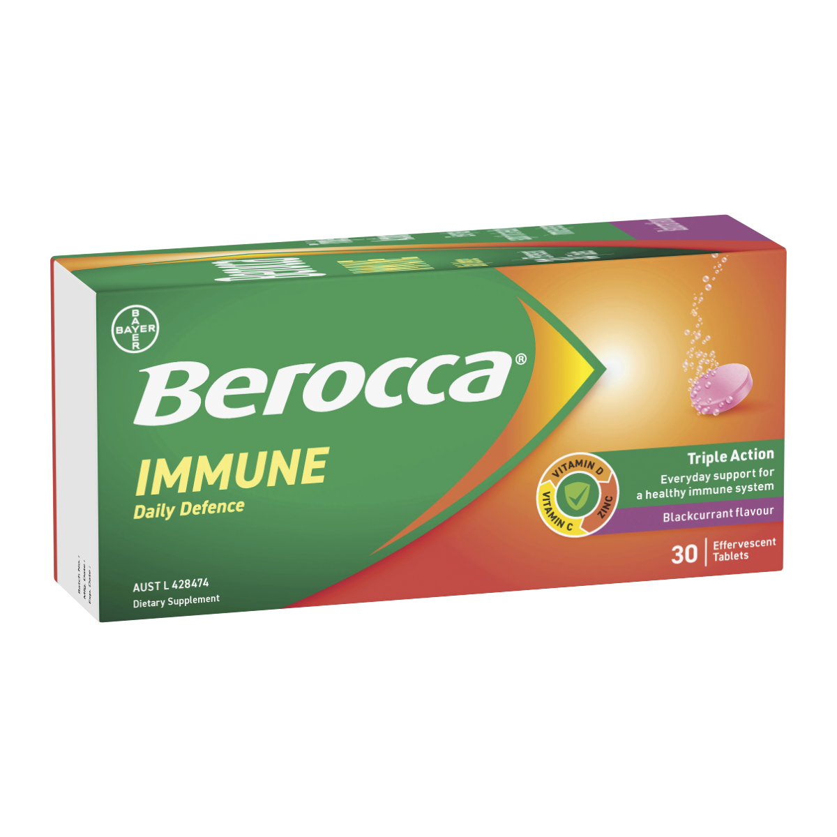 Berocca Immune Daily Defence Blackcurrant Effervescent Tablets