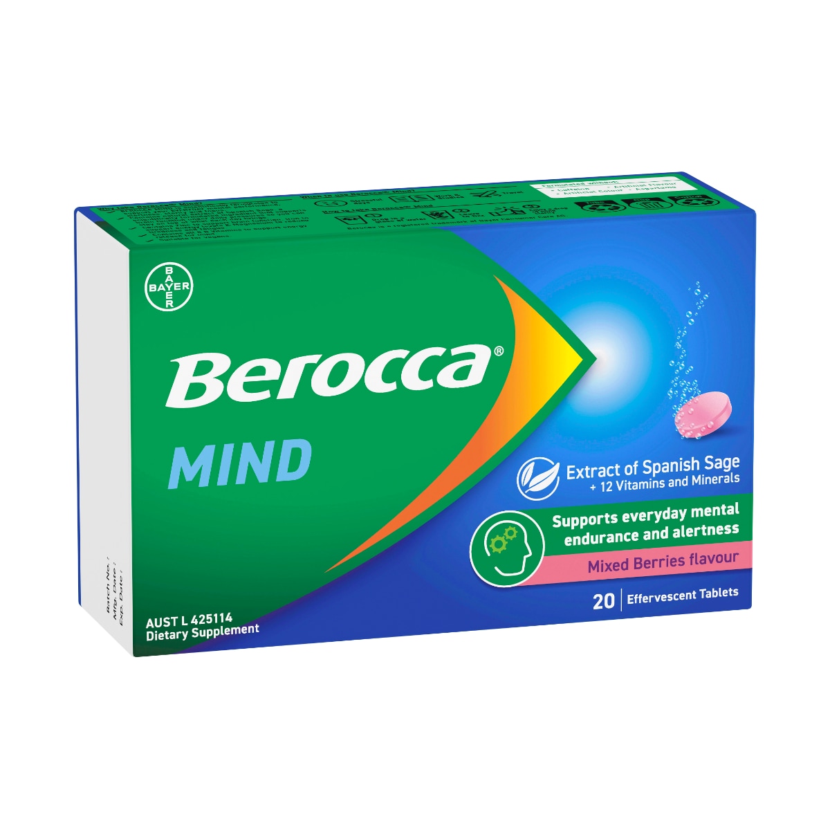 Berocca Mind Mixed Berries Effervescent Tablets