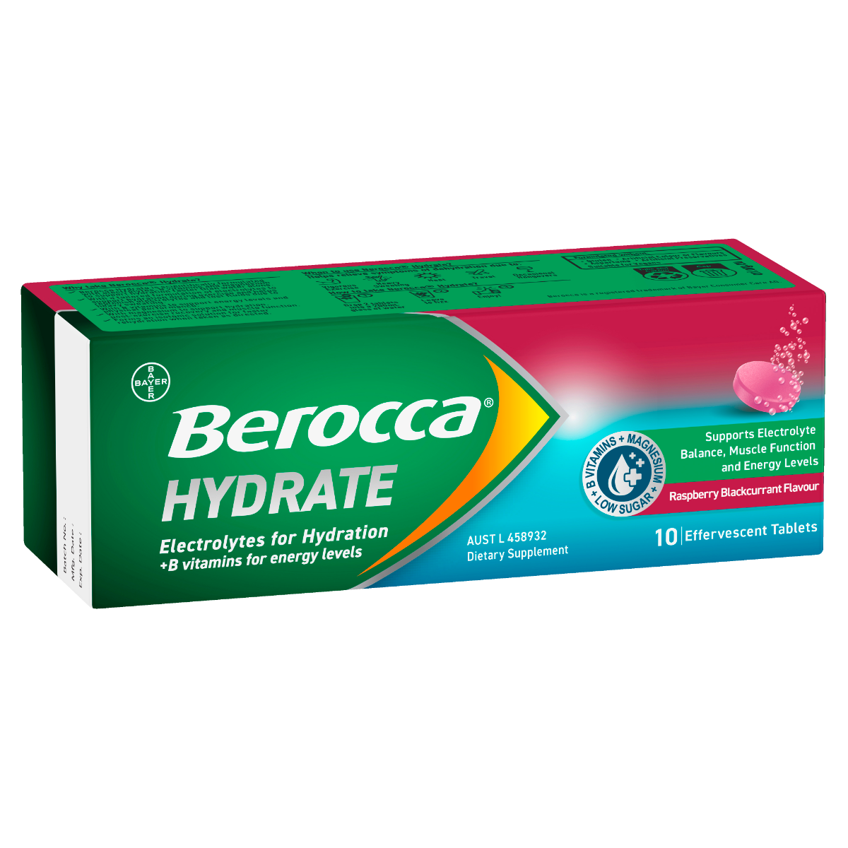 Berocca Hydrate Raspberry Blackcurrant Effervescent Tablets
