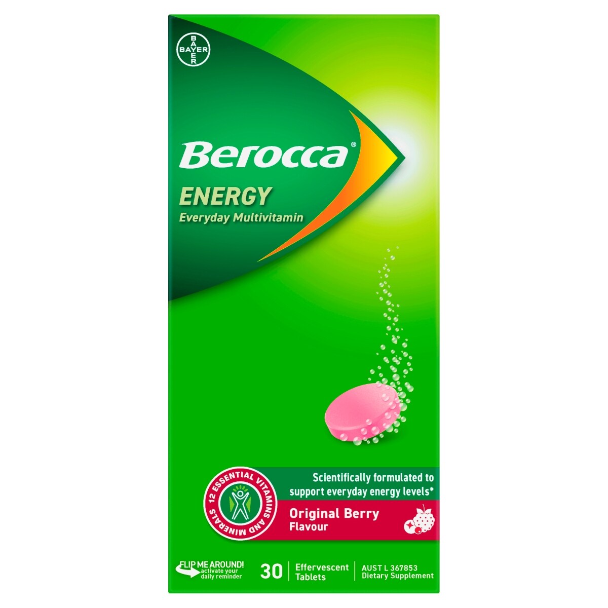 Berocca Energy Vitamin B & C Original Berry Flavour Effervescent Tablets