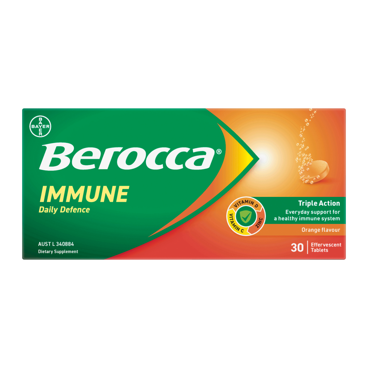 Berocca Immune Daily Defence Orange Effervescent Tablets