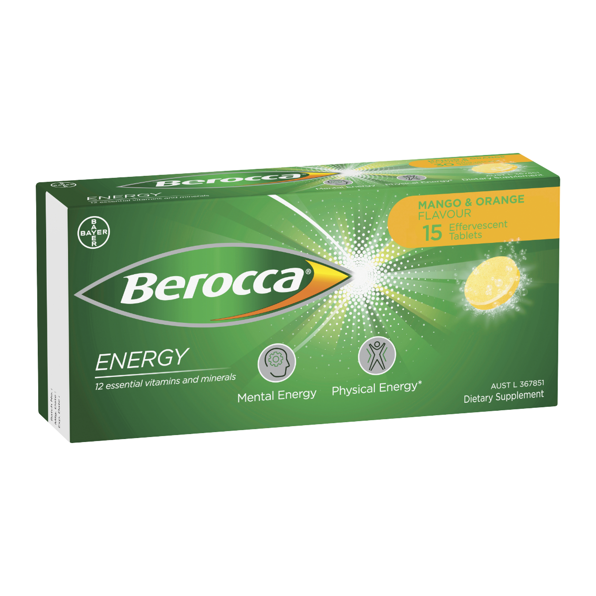 Berocca Mango & Orange Effervescent Tablets