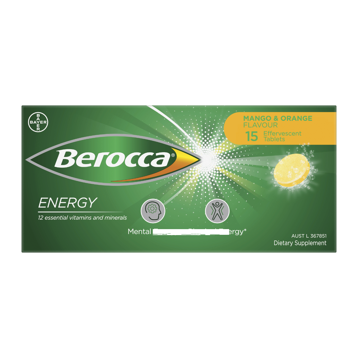 Berocca Mango & Orange Effervescent Tablets